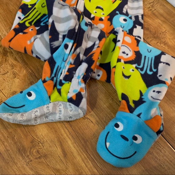 Carter’s Monster Feet Fleece One-Piece Footies PJs - Picture 2 of 4